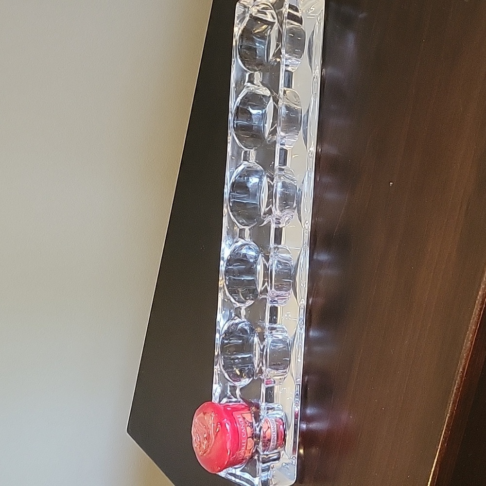 Clear Glass Candle Holder